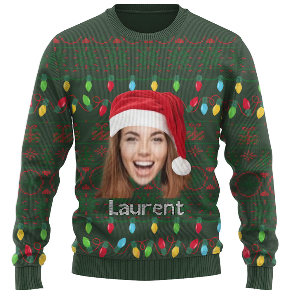 Funny Custom Face Or Logo Ugly Christmas Sweater 3